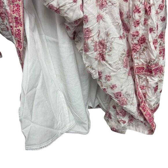 Trish Scully Pink Floral long sleeve mini dress size 4 - Picture 6 of 6